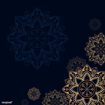 premium vector of Gold mandala on navy blue background vector. Navy blue background, Gold mandala, Mandala background, Islamic Blue HD phone wallpaper