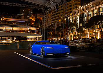 Blue Jaguar Type 00 at Night – Stunning Vehicle, Jaguar (Car), Blue Car HD wallpaper