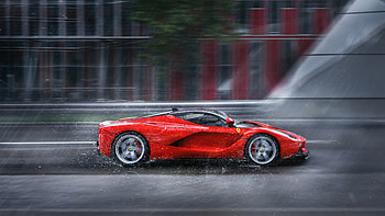 La Ferrari Red Rain, laferrari, ferrari, cars, rain HD wallpaper