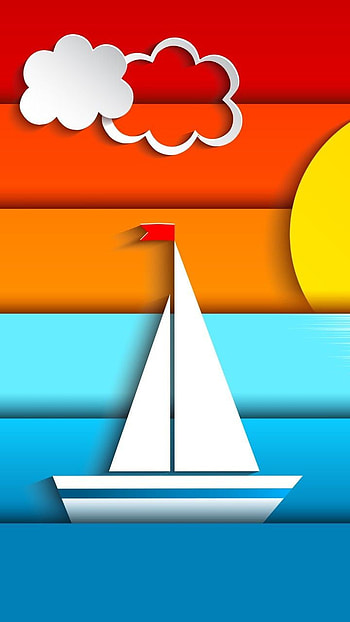 Beach, horizon, art HD phone wallpaper