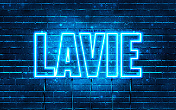 Happy Birtay Lavie, , blue neon lights, Lavie name, creative, Lavie Happy Birtay, Lavie Birtay, popular french male names, with Lavie name, Lavie HD wallpaper