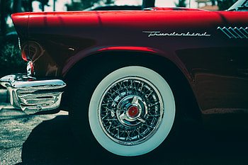 Ford, Cars, Wheel, Bumper, Ford Thunderbird HD wallpaper