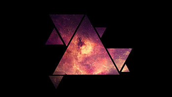 Galaxy triangle , Cosmic design, Space-themed patterns, Futuristic art HD wallpaper
