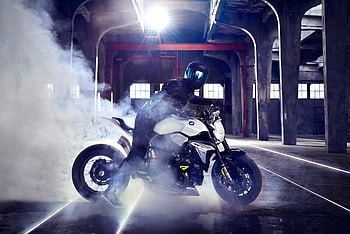 BMW concept roadster, motorcycle, smoke, bike HD wallpaper