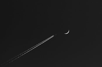 Airplane Moon Minimalism, airplane, moon, minimalism, artist HD wallpaper