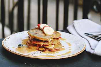 Food, Cream, Pancakes, Fritter, Banana HD wallpaper