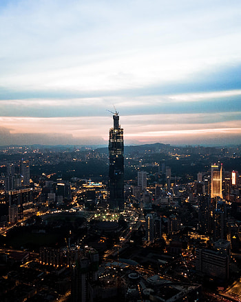 Cities, Twilight, Building, Lights, Night City, Dusk, Tower HD phone wallpaper