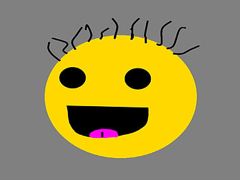 Boo Yah!, weird hair, person, weird, smiley face, smiley, yellow, face, funny, happy, hair, weird face HD wallpaper