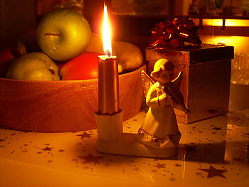 angel, golden, colorful, candle, lovely HD wallpaper