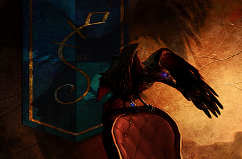 Art, Bird, Chair, Gloomy, Raven HD wallpaper