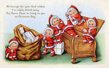 :), children, craciun, christmas, red, card, elf, vintage, copil HD wallpaper