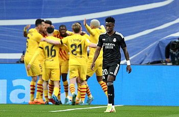 Barcelona crown, Real Madrid's fixture, Barca dominance, La Liga triumph HD wallpaper