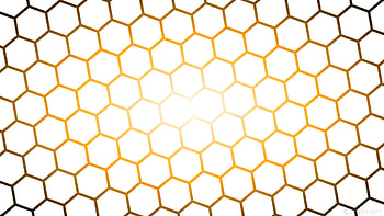 black orange glow gradient hexagon white HD wallpaper