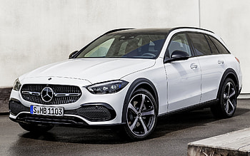 Mercedes-Benz C-Class, w206, front view, exterior, new white C-Class, white station wagon, German cars, Mercedes-Benz HD wallpaper