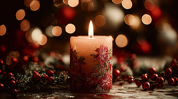 Yuletide Glow — Christmas Candle HD wallpaper
