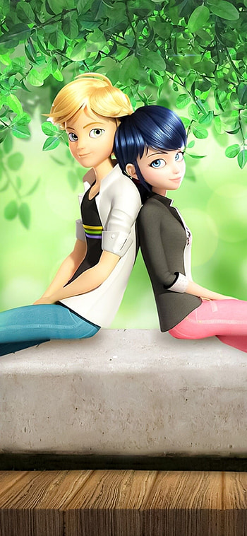 Adrien and Marinette, Ladybug and Cat Noir HD phone wallpaper
