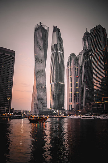 Cities, Boats, City, Building, Shore, Bank, Dubai, Uae, U.a.e HD phone wallpaper