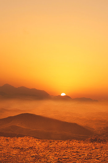 Nature, Sunset, Mountains, Twilight, Fog, Dusk HD phone wallpaper