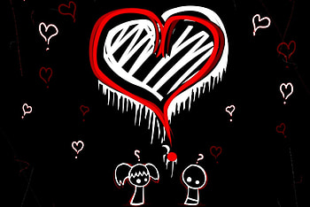 Emo Love , white, black, scene, love, emo, red, cute, heart HD wallpaper