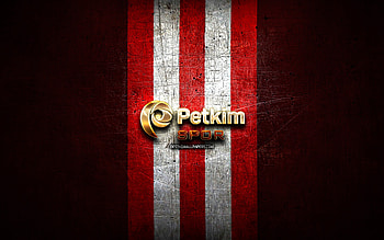 Petkim Spor BK, golden logo, Basketbol Super Ligi, red metal background, turkish basketball team, Petkim Spor BK logo, basketball, Petkim Spor HD wallpaper