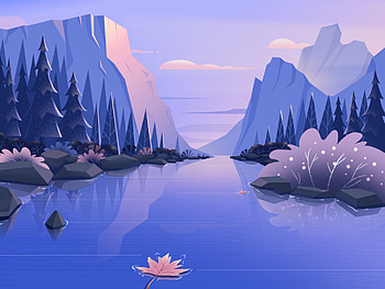 Landscape, Nature, Rivers, Art, Mountains HD wallpaper