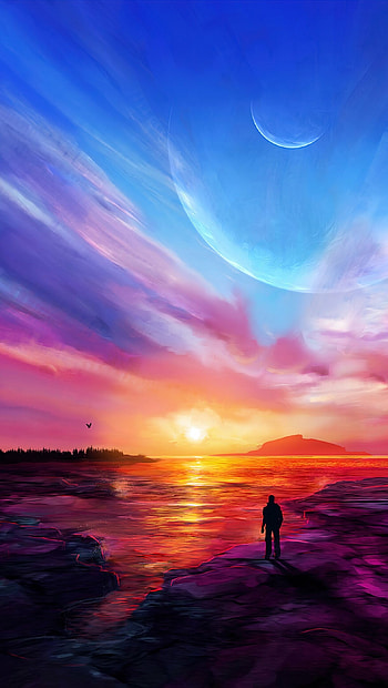 Impressive sunset, Ultra , Nature, Striking visuals HD phone wallpaper