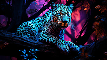 Majestic Leopard Under Blacklight -, blacklight, Animal, leopard HD wallpaper