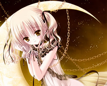 Kawaii Chained, sweet, cute, girl, long hair, dress, nice, anime girl, kawaii, anime, pretty, adorable, ador, gown, lovely, female HD wallpaper