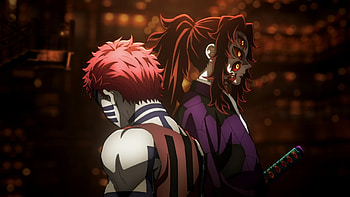 Akaza and Kokoushibo, Anime, Demon Slayer: Kimetsu no Yaiba, Kokushibo (Demon Slayer), Akaza (Demon Slayer: Kimetsu no Yaiba) HD wallpaper