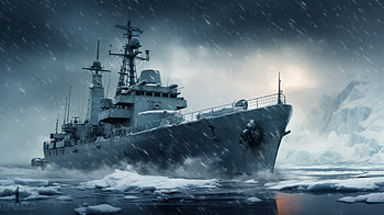 Artistic Battleship in Snow, battleship, snow, military, artistic HD wallpaper