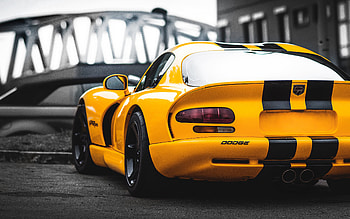 Dodge Viper Rear, dodge-viper, cars, yellow HD wallpaper