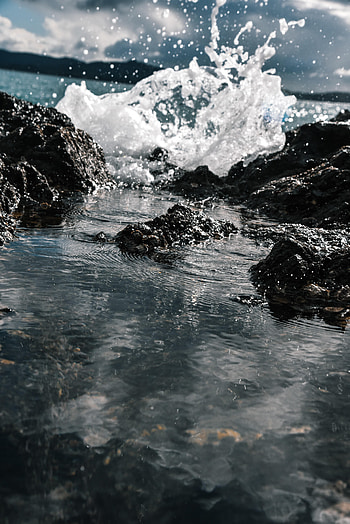 Nature, Water, Sea, Rocks, Spray, Splash HD phone wallpaper