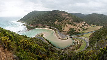 Nature, Mountains, Coast, Road, Forest, Ocean, Bridge, Bends, Australia HD wallpaper