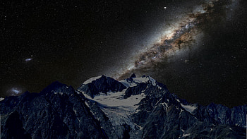 Milky Way, starry night mountains HD wallpaper