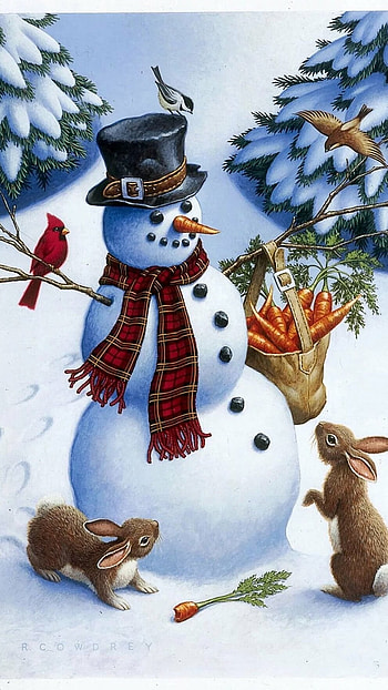 Snowman, White Snowy HD phone wallpaper