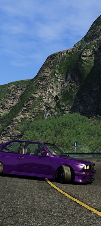 BMW M3 E30 Drift, sky, mountain, car, assetto corsa, mbd_design HD phone wallpaper