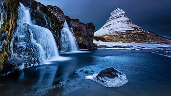 Kirkjufell-Mountain, iceland, waterdall, Kirkjufell, Mountain HD wallpaper