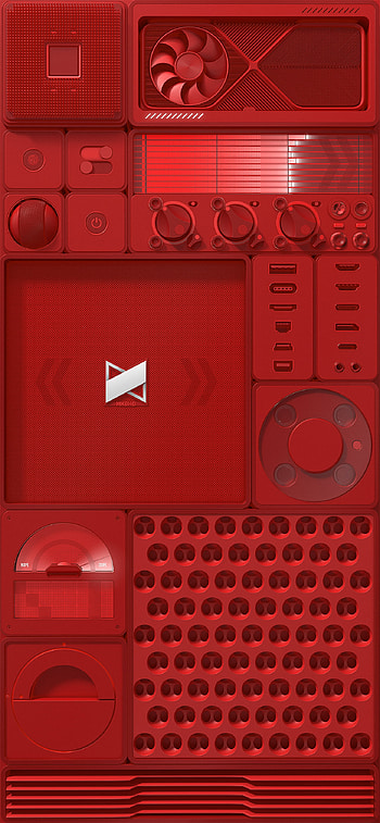 MKB Modules Red, MKB, technology, artistic HD phone wallpaper