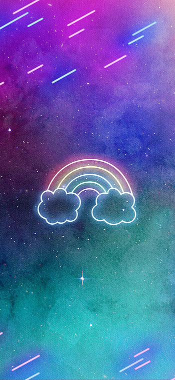 Neon Rainbow, atmosphere, sky HD phone wallpaper