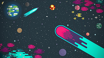 Kurzgesagt, abstract, minimalism, artist, digital-art HD wallpaper