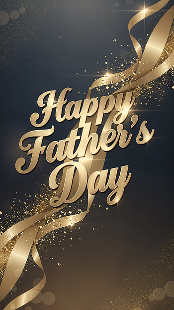 Happy Father's Day — Golden Ribbon , greeting card, ribbon, gold HD phone wallpaper