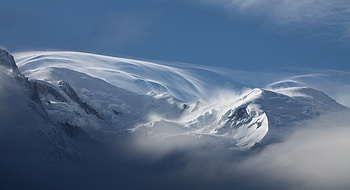 Mountains, landscape, snow storm, winter HD wallpaper