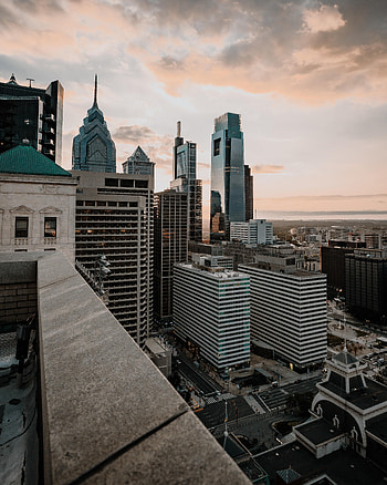Cities, Sky, Architecture, City, Skyscraper, Building, Evening HD phone wallpaper