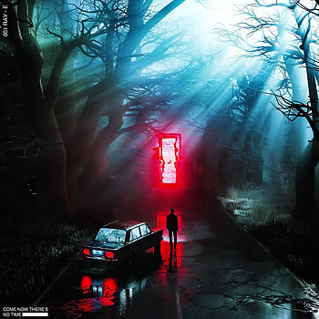Art, Night, Silhouette, Car, Machine, Darkness, Glow, Portal HD phone wallpaper