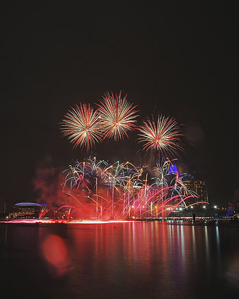 Holidays, Salute, Holiday, Night City, Singapore, Firework, Fireworks HD phone wallpaper