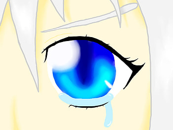 Lillia Will Never Give Up, blue eyes, tears, blue eye, anime eye close up, elfen lied, anime, white hair, chococat11, lillia, manga, eye HD wallpaper