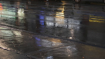 Detail of wet city street on rainy night. Traffic passing by. Good background for text etc. Stock Video Footage - VideoBlocks HD wallpaper