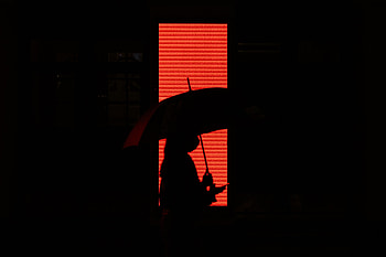 Dark, Silhouette, Human, Person, Umbrella HD wallpaper