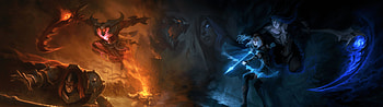 Dual Screen Dual Monitor League Of Legends, Dual Monitor Halloween HD wallpaper