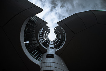 Bottom to up view, architecture, building HD wallpaper